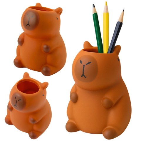 Pojemnik Na Długopisy Kapibara Figurka Organizer Brązowa 10 x7 cm
