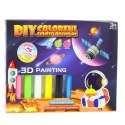 Zestaw Do Malowania Kosmos 3D DIY 6 Farbek Zawieszki 12 szt.