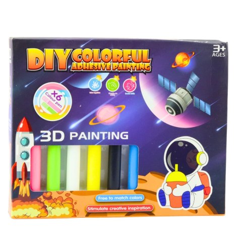 Zestaw Do Malowania Kosmos 3D DIY 6 Farbek Zawieszki 12 szt.
