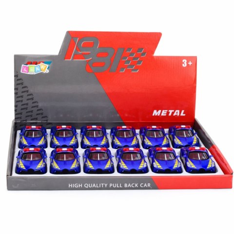 Autko Sportowe Policyjne Samochód Z Napędem Metalowy Niebieski 1:43