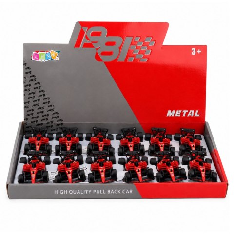 Autko Wyścigówka Metalowa Formuła Napęd Pull Back Czerwona 1:43