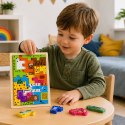 Drewniane Puzzle Łamigłówka Układanka Logiczna Zwierzęta Kolorowe 20 el.