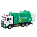 Śmieciarka Dla Dzieci Metalowa Kabina Kosz Światła Dźwięki Zielona