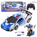 Auto Robot 2W1 Policja Radiowóz Policyjny Zdalnie Sterowany RC 1:18