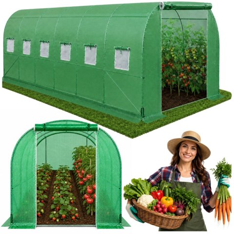 Tunel Ogrodowy Foliowy Szklarnia Na Warzywa PRO Stelaż 25MM 6x3x2M 18M²
