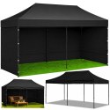 Namiot Ekspresowy Ogrodowy Cateringowy Pawilon Handlowy Czarny 3x6 M
