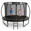 Trampolina Ogrodowa LEAN Z Siatką Wewnętrzną Czarno-Zielona 252CM 8FT