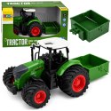 Traktor Rolniczy Farmerski Z Rozsiewaczem Nawozu Gumowe Koła Zielony 1:24
