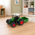 Traktor Rolniczy Farmerski Z Rozsiewaczem Nawozu Gumowe Koła Zielony 1:24