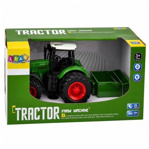 Traktor Rolniczy Farmerski Z Rozsiewaczem Nawozu Gumowe Koła Zielony 1:24