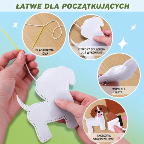 Zestaw Kreatywny Pluszaki Do Szycia Filcowe Maskotki Kotki DIY 6 szt.