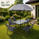 Zestaw Meble Ogrodowe Stół Krzesła Metalowe Parasol Na Balkon Taras Ogród