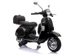Skuter na Akumulator Vespa Dla Dzieci Światła LED Panel MP3 Czarny