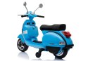 Skuter na Akumulator Vespa Dla Dzieci Światła LED Panel MP3 Niebieski