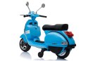 Skuter na Akumulator Vespa Dla Dzieci Światła LED Panel MP3 Niebieski