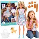 Lalka Anlily Fashion z Pieskiem Sukienka w Kwiaty Torba Przekąski Akcesoria