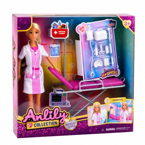 Lalka Anlily Lekarka Doktor Nosze Akcesoria Medyczne Szpital Zestaw