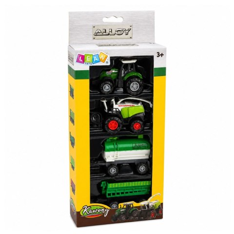 Zestaw Pojazdy Rolnicze Traktor Sieczkarnia Cysterna Rozrzutnik 1:68 4 szt.