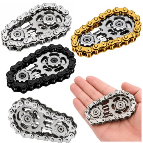 Fidget Spinner Łańcuch Zębatki Antystresowy Stal Nierdzewna