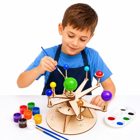 Drewniany Model Układu Słonecznego Planety DIY Zestaw Edukacyjny