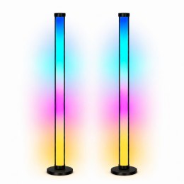 Lampy Podłogowe Smart Kolorowe Światła LED RGB Pilot Aplikacja 125cm 2 szt.