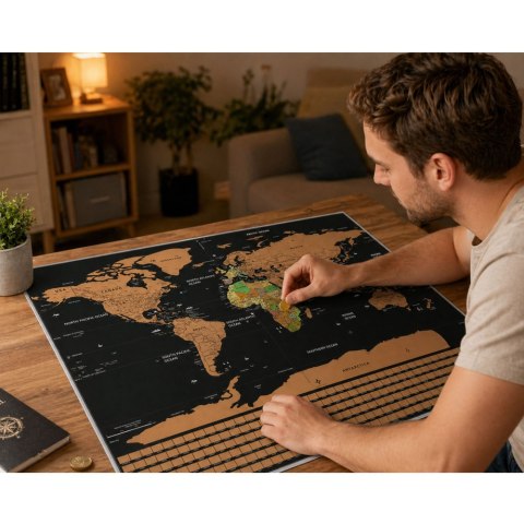 Mapa Świata Zdrapywanka Plakat Do Drapania Dla Podróżnika 82 x 59 cm