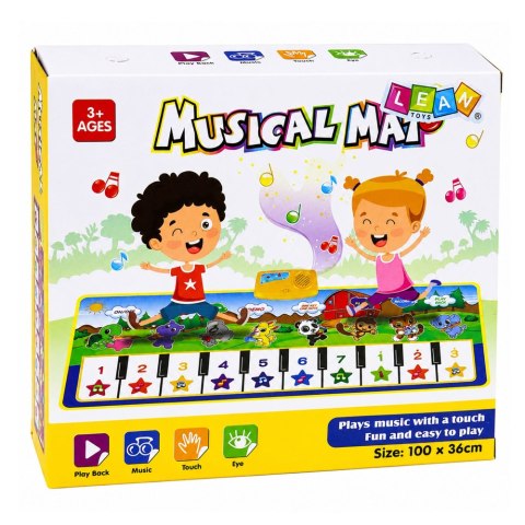 Mata Muzyczna Edukacyjna Pianinko Zwierzątka Dźwięki Instrumentów 100x36 cm