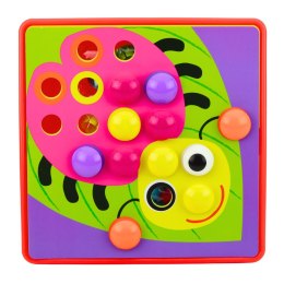 Układanka Guzikowa Mozaika Kreatywne Puzzle Geometryczne Grzybki 46 el.