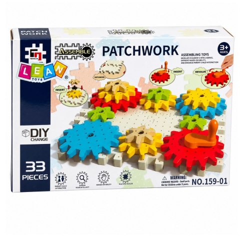 Klocki Konstrukcyjne Koła Zębate Przekładnie Korbka DIY Kolorowe 33 el.