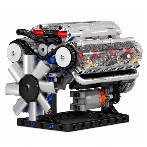 Klocki Konstrukcyjne Silnik V8 Model Mechaniczny Ruchome Tłoki 552 el.