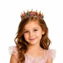Metalowa Korona Księżniczki Królowej Kolorowe Kryształy Złota 12,5 cm