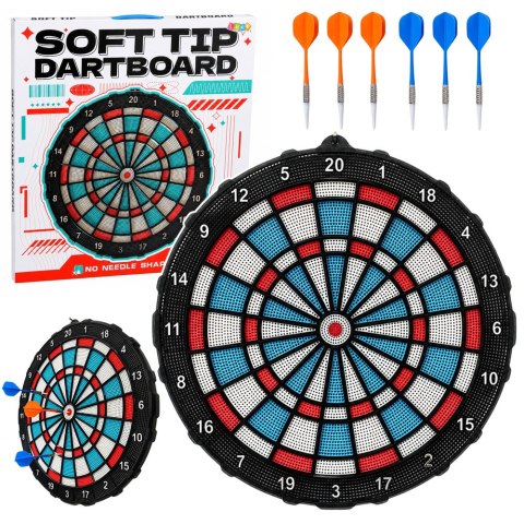 Tarcza Do Darta Soft Tip Rzutki Gra Zręcznościowa Towarzyska Zestaw 42,5 cm