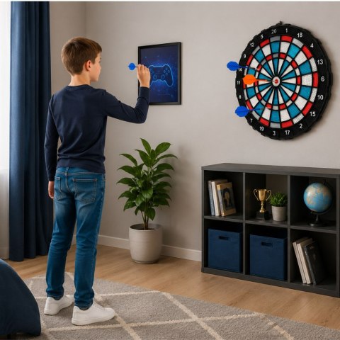 Tarcza Do Darta Soft Tip Rzutki Gra Zręcznościowa Towarzyska Zestaw 42,5 cm