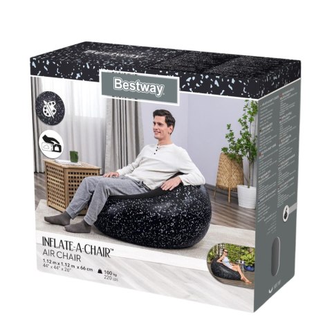 Fotel Dmuchany Siedzisko Czarny Inflate A Chair Bestway 75153