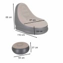 Fotel z podnóżkiem wypoczynkowy dmuchany sofa pufa pompka zestaw 2w1