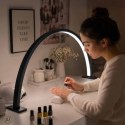 Lampa kosmetyczna LED bezcieniowa biurkowa do manicure paznokci łuk czarna
