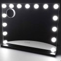 Lusterko do makijażu LED z 15 żarówkami kosmetyczne zoom x10 regulacja jasności