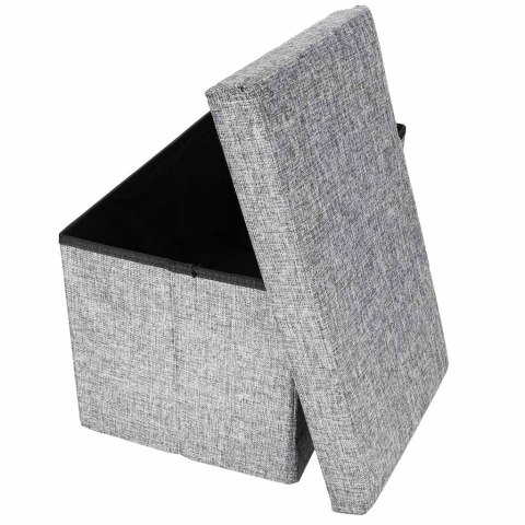 Pufa ze schowkiem do siedzenia otwierana składana 50x31x31cm szara
