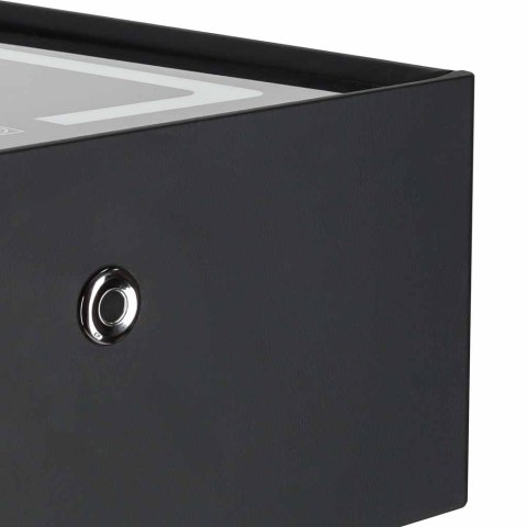 Szafka nocna wisząca szuflady oświetlenie LED USB ładowanie głośnik Bluetooth czarna