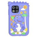 Telefon smartfon dla dzieci aparat kamera karta 8GB niebieski dinozaur