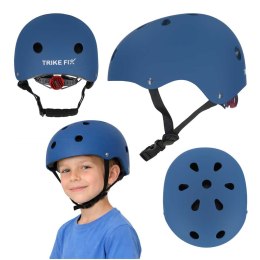 Kask rowerowy dla dziecka Trike Fix dziecięcy regulowany LED M 55-58cm granatowy