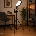 Lampa studyjna LED okrągła 3 barwy światła panel