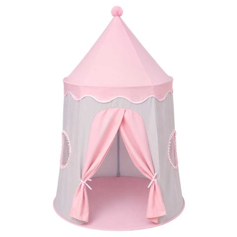 Namiot dla dzieci zamek domek do pokoju dziecięcy składany szaro-różowy