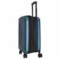 Walizka podróżna na kółkach ABS składana bagaż niebieska