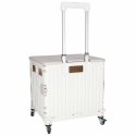 Wózek transportowy na zakupy LUARO składany 4 kółka pokrywka biały