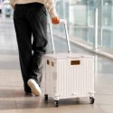Wózek transportowy na zakupy LUARO składany 4 kółka pokrywka biały