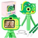 Aparat fotograficzny cyfrowy dla dzieci na statywie dinozaur zielony 8GB