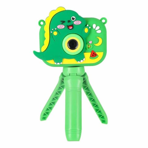 Aparat fotograficzny cyfrowy dla dzieci na statywie dinozaur zielony 8GB