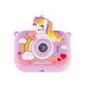 Aparat fotograficzny cyfrowy dla dzieci na statywie jednorożec fioletowy 8GB