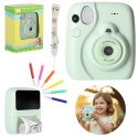 Aparat fotograficzny cyfrowy natychmiastowy 16x wkłady mazaki zielony 8GB